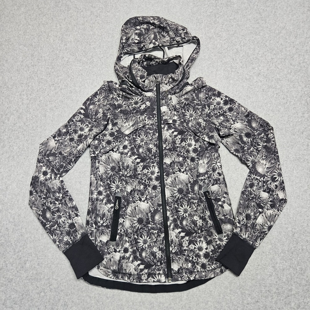 Lululemon Bring Back The Track Jacket Flowabunga Black Sz 4